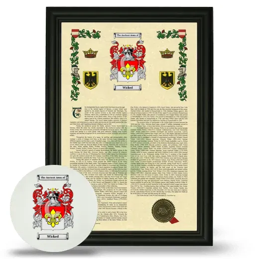 Wicked Framed Armorial History and Mouse Pad - Black