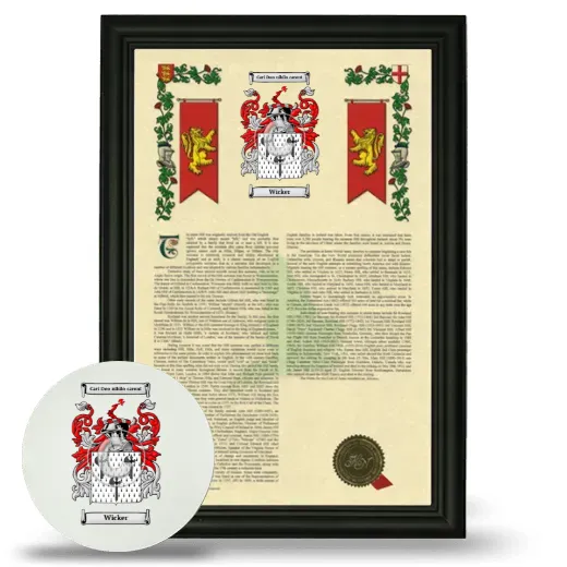Wicker Framed Armorial History and Mouse Pad - Black
