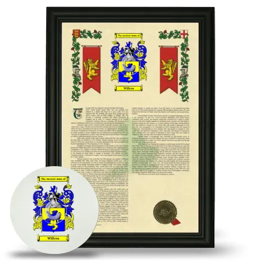 Willcox Framed Armorial History and Mouse Pad - Black