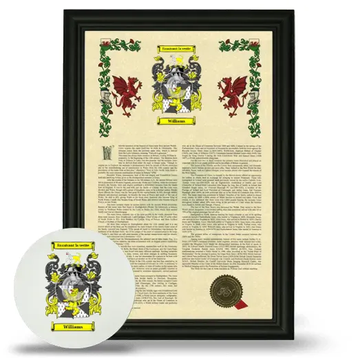 Williams Framed Armorial History and Mouse Pad - Black