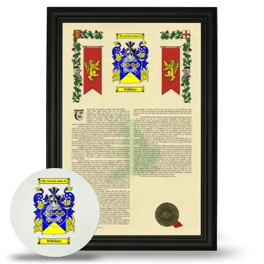 Willshire Framed Armorial History and Mouse Pad - Black