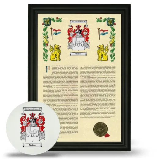 Wolter Framed Armorial History and Mouse Pad - Black