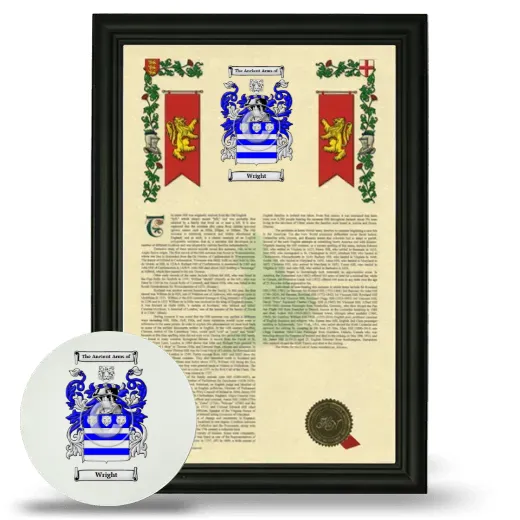 Wright Framed Armorial History and Mouse Pad - Black