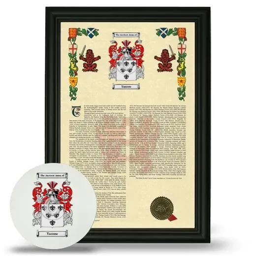 Yarrow Framed Armorial History and Mouse Pad - Black