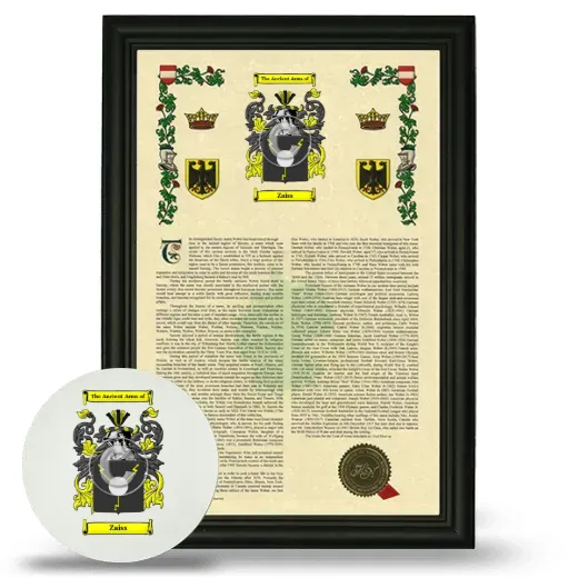 Zaiss Framed Armorial History and Mouse Pad - Black