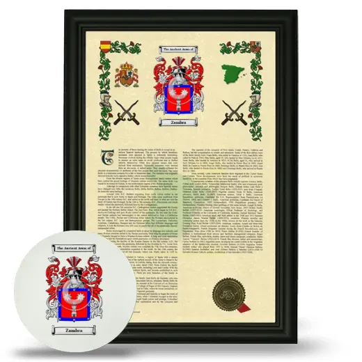 Zambra Framed Armorial History and Mouse Pad - Black