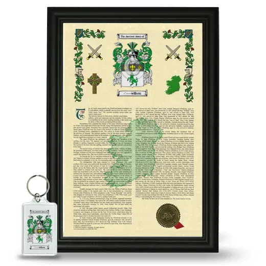 -'----wilson Framed Armorial History and Keychain - Black