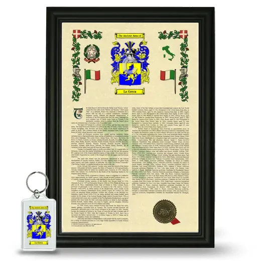 La Greca Framed Armorial History and Keychain - Black
