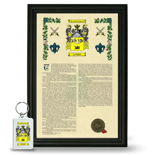 La Pointe Framed Armorial History and Keychain - Black