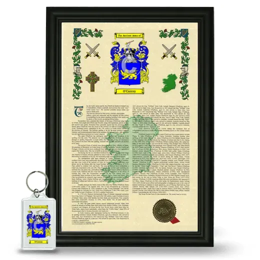 O'Carray Framed Armorial History and Keychain - Black