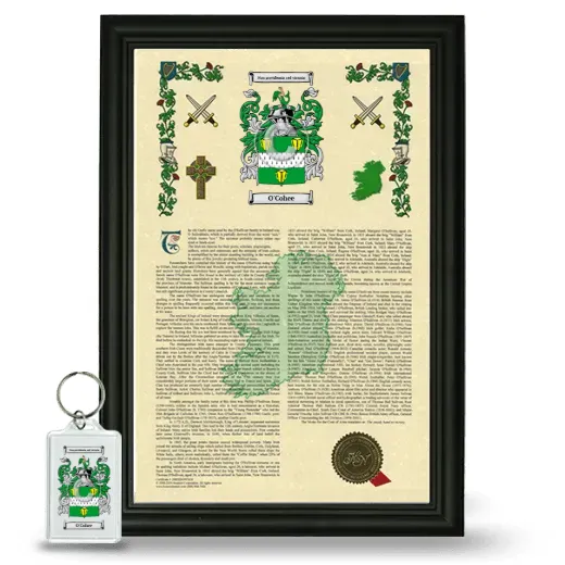 O'Cohee Framed Armorial History and Keychain - Black