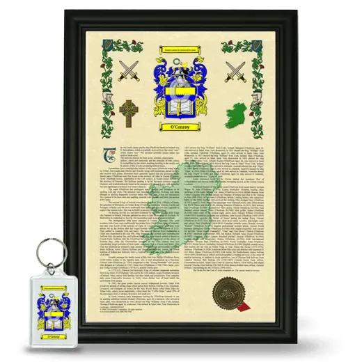 O'Conroy Framed Armorial History and Keychain - Black