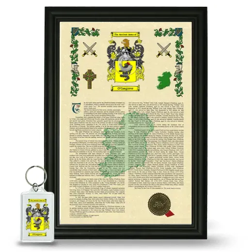 O'Cosgreve Framed Armorial History and Keychain - Black