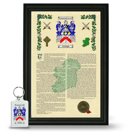 O'Creagh Framed Armorial History and Keychain - Black