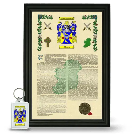 O'Foren Framed Armorial History and Keychain - Black