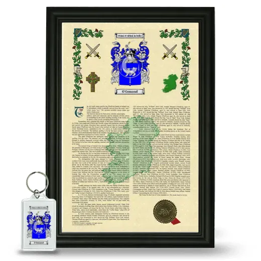 O'Gomand Framed Armorial History and Keychain - Black