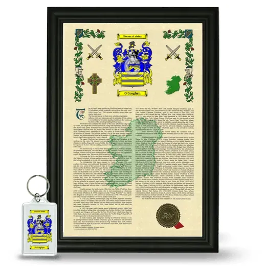 O'Groghyn Framed Armorial History and Keychain - Black