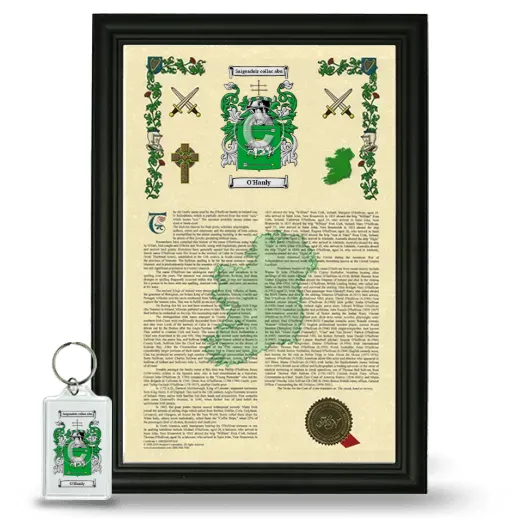 O'Hanly Framed Armorial History and Keychain - Black