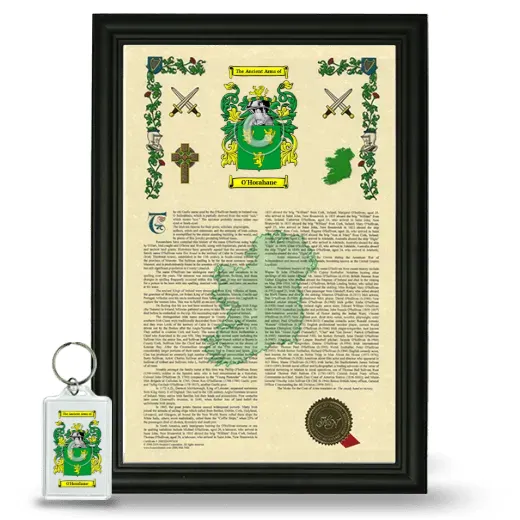 O'Horahane Framed Armorial History and Keychain - Black