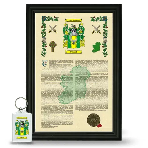 O'Horoh Framed Armorial History and Keychain - Black