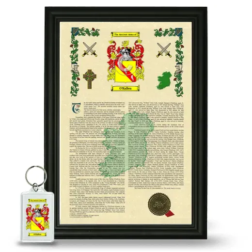 O'Kallen Framed Armorial History and Keychain - Black