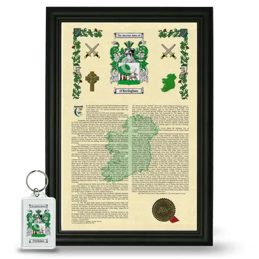 O'Keelaghan Framed Armorial History and Keychain - Black