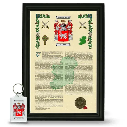 O'Tooles Framed Armorial History and Keychain - Black