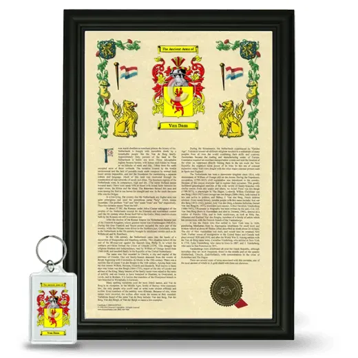 Van Dam Framed Armorial History and Keychain - Black