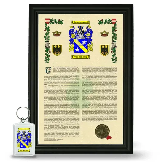 Van Den berg Framed Armorial History and Keychain - Black