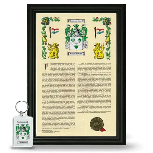Van Heuvelen Framed Armorial History and Keychain - Black