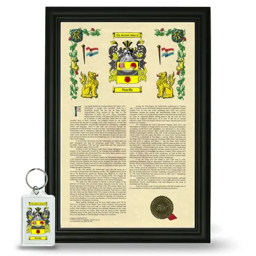 Van Hy Framed Armorial History and Keychain - Black