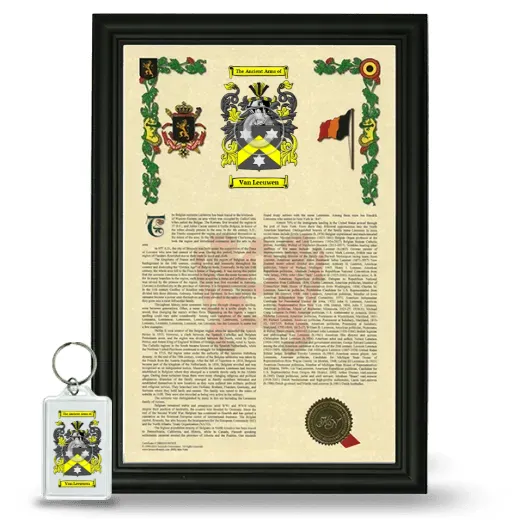 Van Leeuwen Framed Armorial History and Keychain - Black