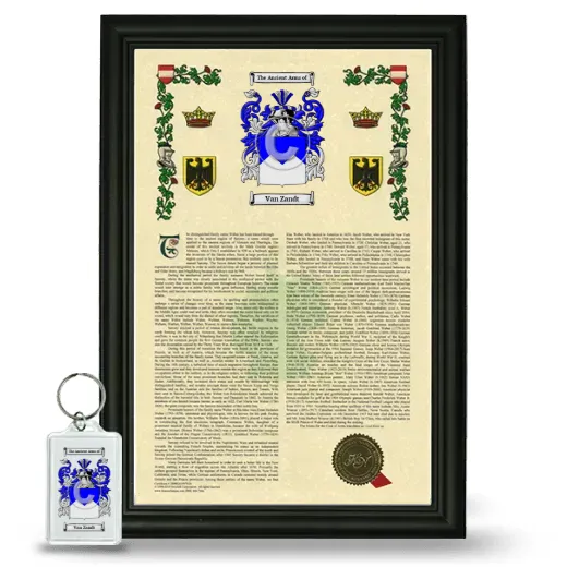 Van Zandt Framed Armorial History and Keychain - Black