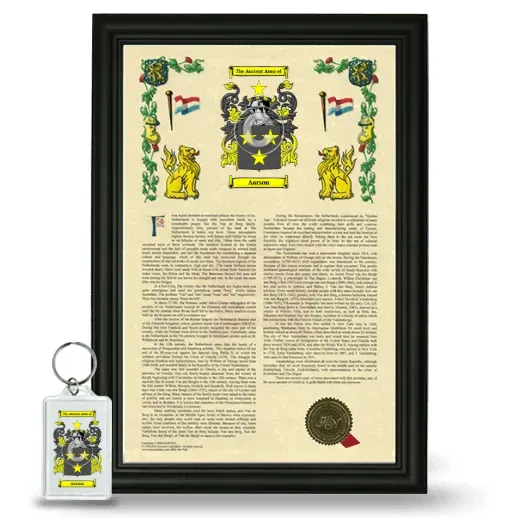 Aarson Framed Armorial History and Keychain - Black