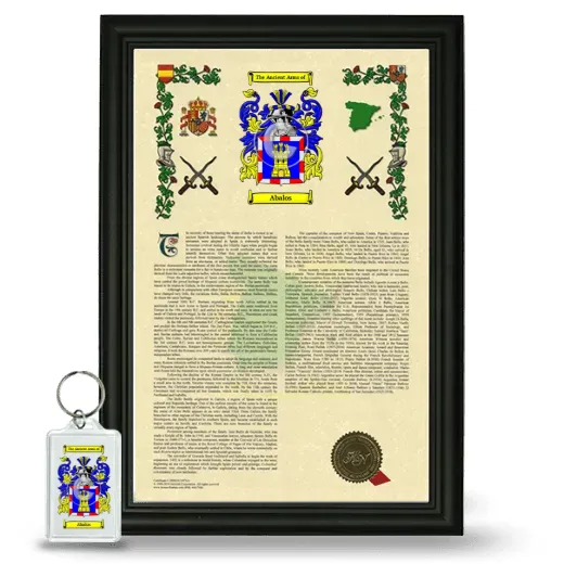 Abalos Framed Armorial History and Keychain - Black