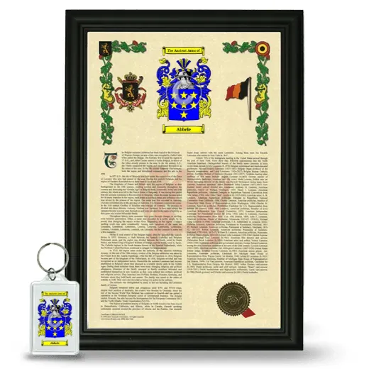 Abbele Framed Armorial History and Keychain - Black