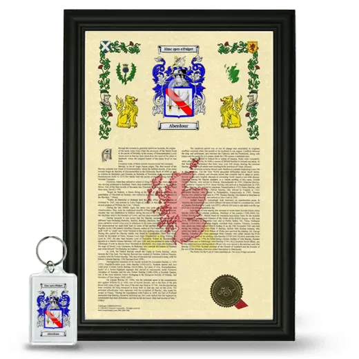 Aberdour Framed Armorial History and Keychain - Black