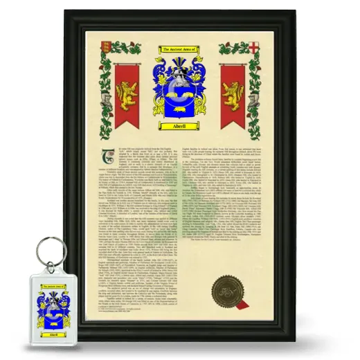 Abrell Framed Armorial History and Keychain - Black