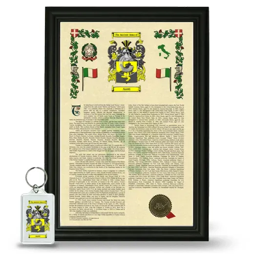 Aceti Framed Armorial History and Keychain - Black