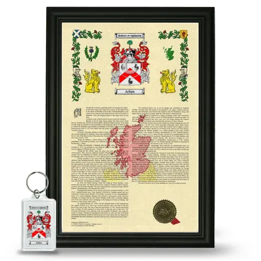 Achyn Framed Armorial History and Keychain - Black