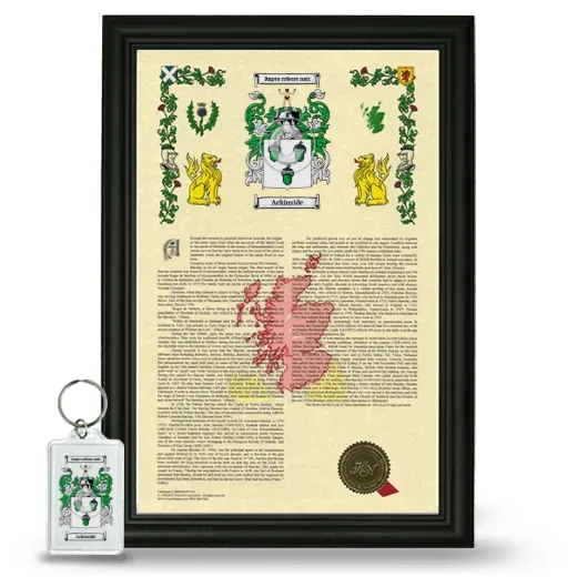Ackinside Framed Armorial History and Keychain - Black