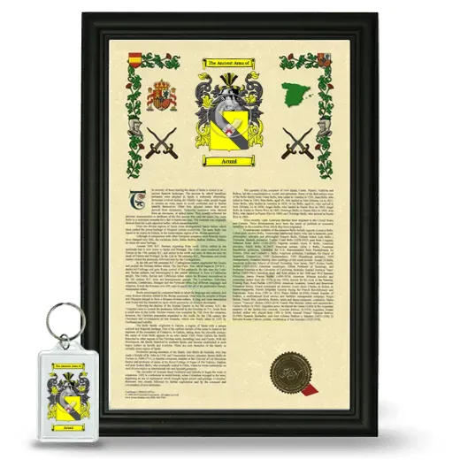 Acuni Framed Armorial History and Keychain - Black