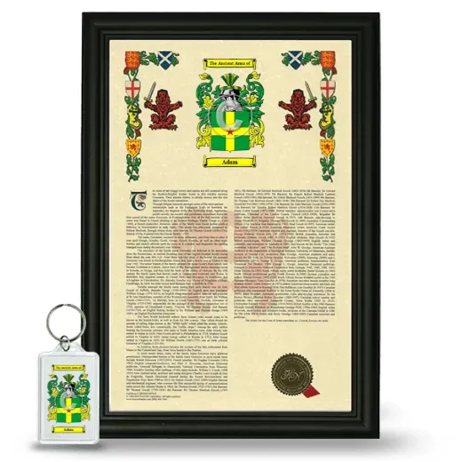 Adam Framed Armorial History and Keychain - Black