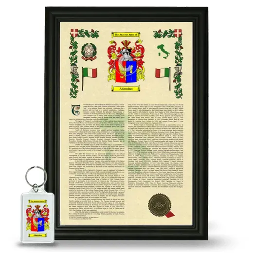 Adamino Framed Armorial History and Keychain - Black