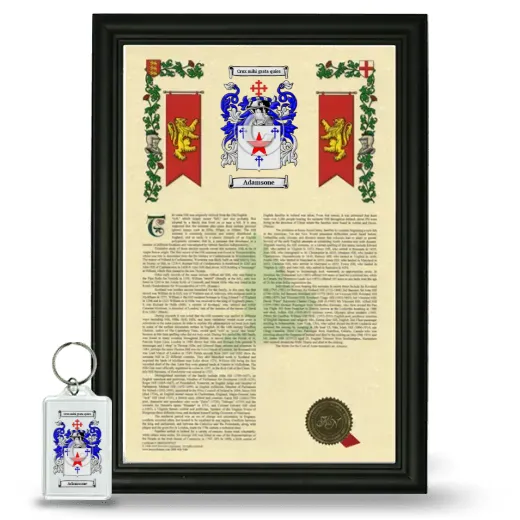 Adamsone Framed Armorial History and Keychain - Black
