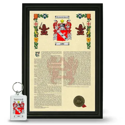 Addie Framed Armorial History and Keychain - Black