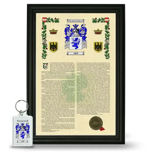 Adell Framed Armorial History and Keychain - Black
