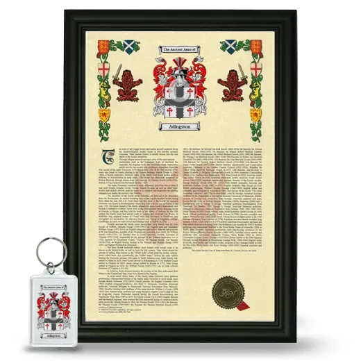 Adingston Framed Armorial History and Keychain - Black