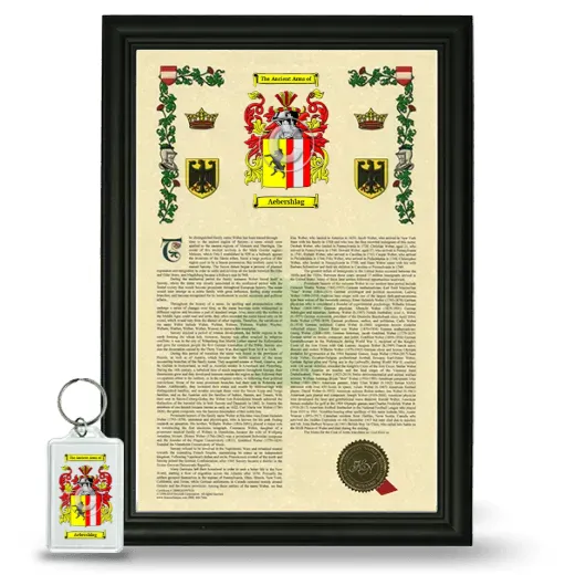 Aebershlag Framed Armorial History and Keychain - Black