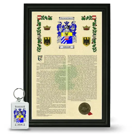 Aebersold Framed Armorial History and Keychain - Black